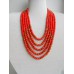 Necklace Namysto of real round corals 5 threads
